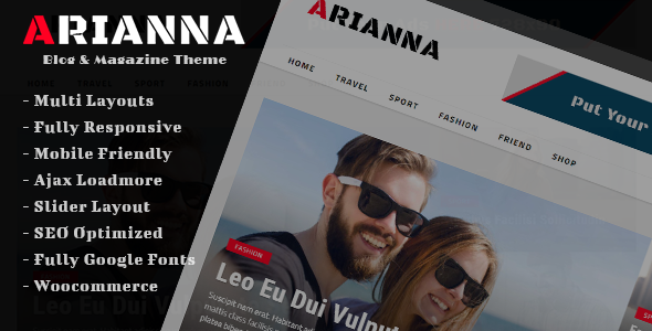 Arianna Preview Wordpress Theme - Rating, Reviews, Preview, Demo & Download