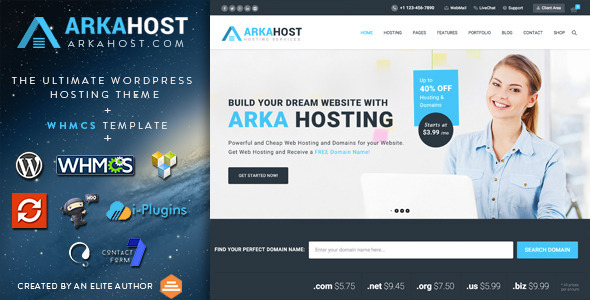 Arka Host Preview Wordpress Theme - Rating, Reviews, Preview, Demo & Download