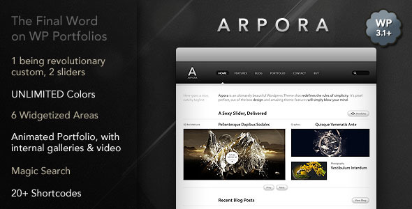 Arpora Preview Wordpress Theme - Rating, Reviews, Preview, Demo & Download