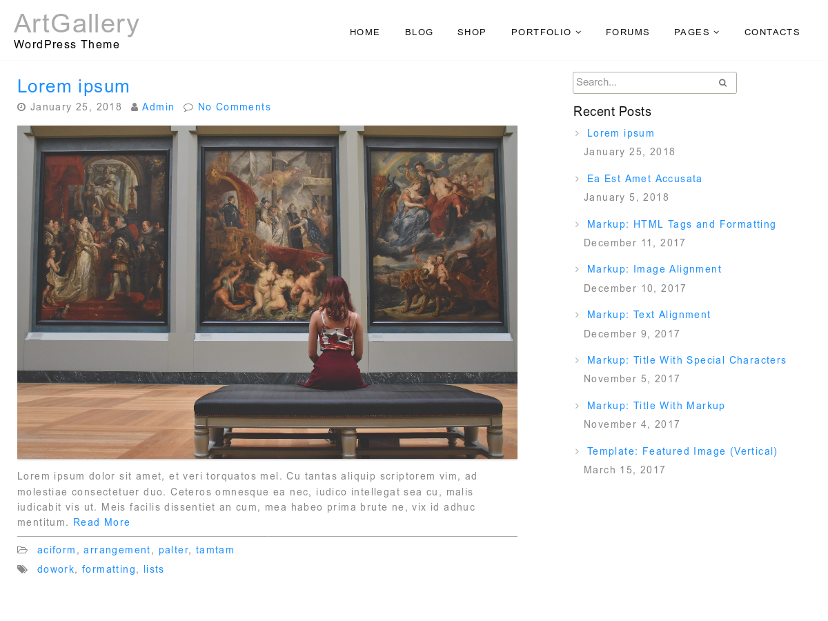 ArtGallery Preview Wordpress Theme - Rating, Reviews, Preview, Demo & Download