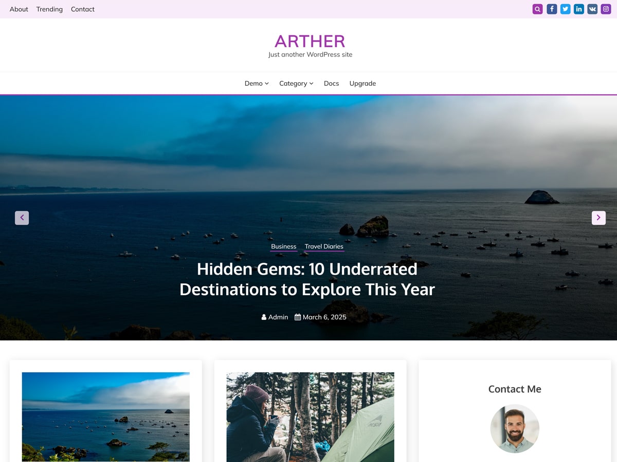 Arther Preview Wordpress Theme - Rating, Reviews, Preview, Demo & Download