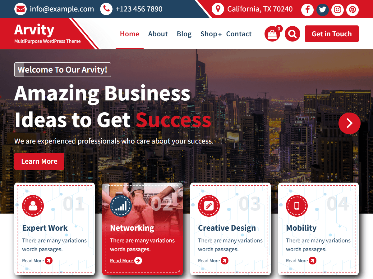 Arvity Preview Wordpress Theme - Rating, Reviews, Preview, Demo & Download