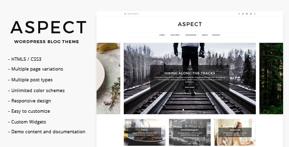 Aspect Preview Wordpress Theme - Rating, Reviews, Preview, Demo & Download