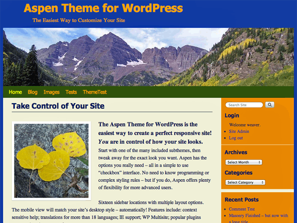 Aspen Preview Wordpress Theme - Rating, Reviews, Preview, Demo & Download