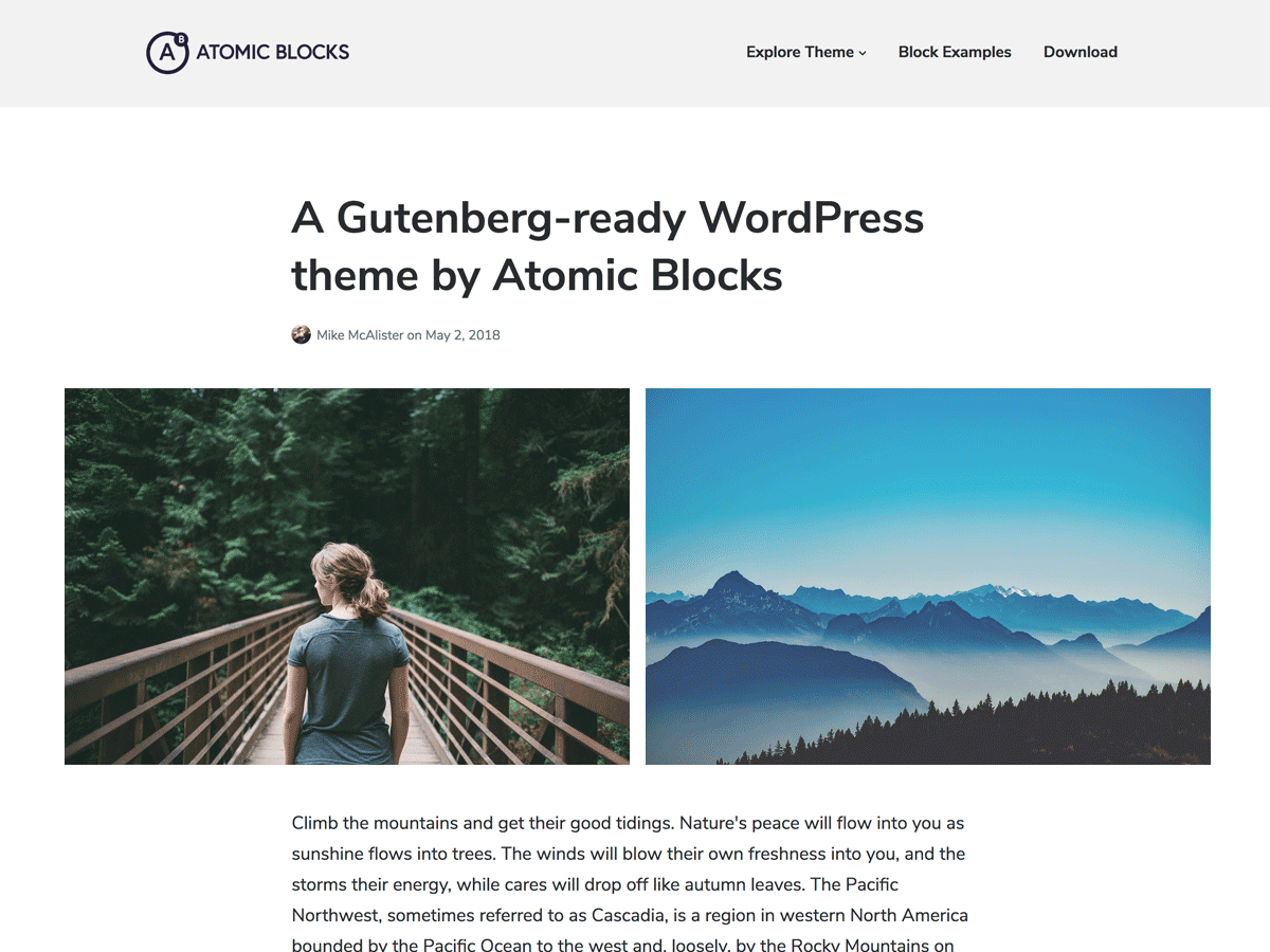 Atomic Blocks Preview Wordpress Theme - Rating, Reviews, Preview, Demo & Download