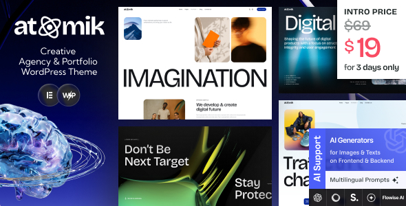 Atomik Preview Wordpress Theme - Rating, Reviews, Preview, Demo & Download