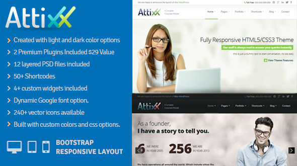Attixx Preview Wordpress Theme - Rating, Reviews, Preview, Demo & Download