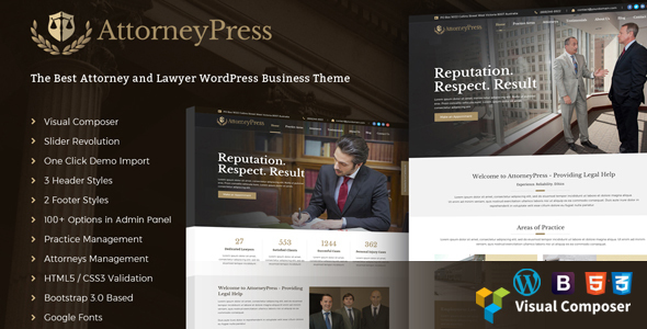 AttorneyPress Preview Wordpress Theme - Rating, Reviews, Preview, Demo & Download