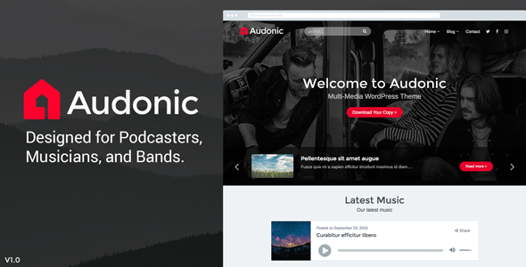 Audonic Preview Wordpress Theme - Rating, Reviews, Preview, Demo & Download
