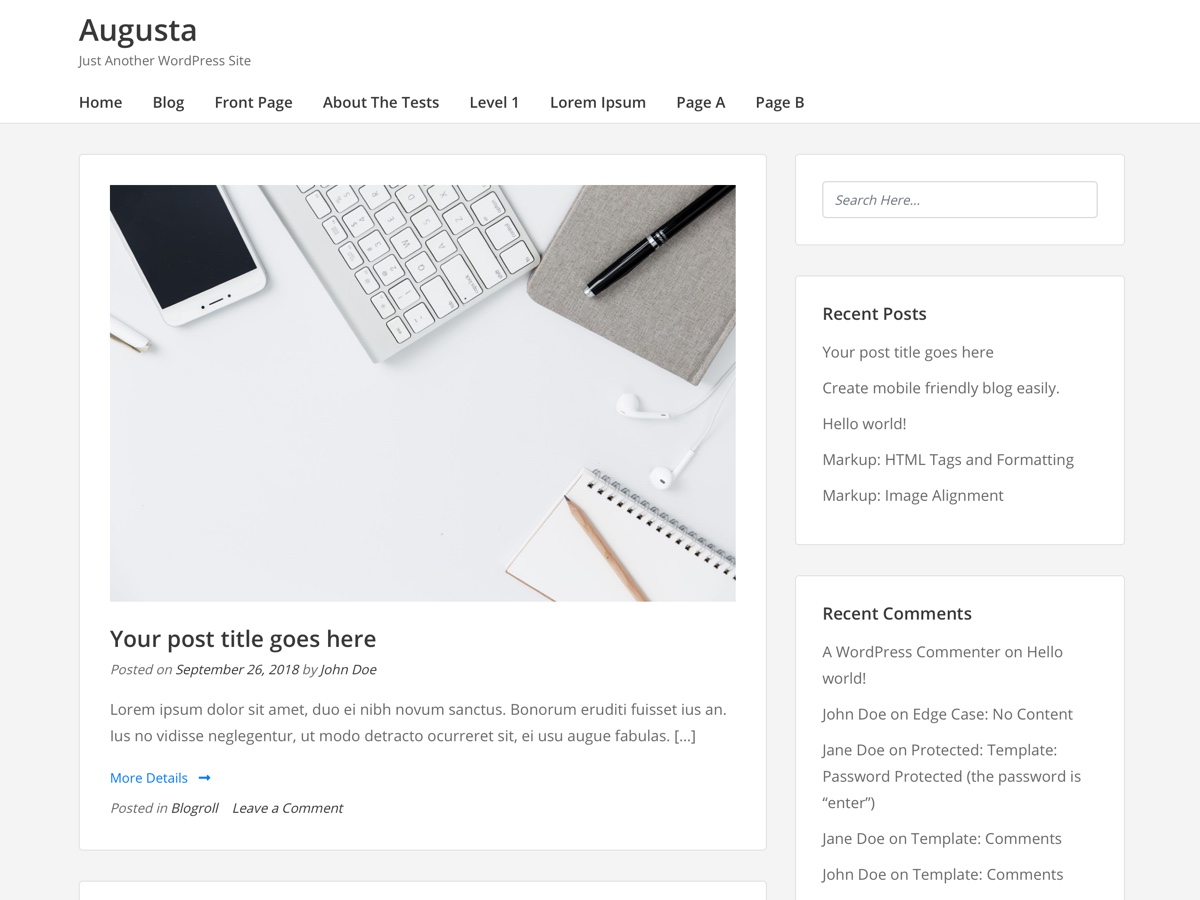 Augusta Preview Wordpress Theme - Rating, Reviews, Preview, Demo & Download