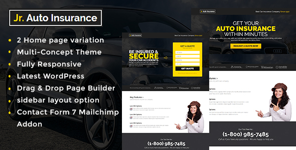 Auto Insurance Preview Wordpress Theme - Rating, Reviews, Preview, Demo & Download