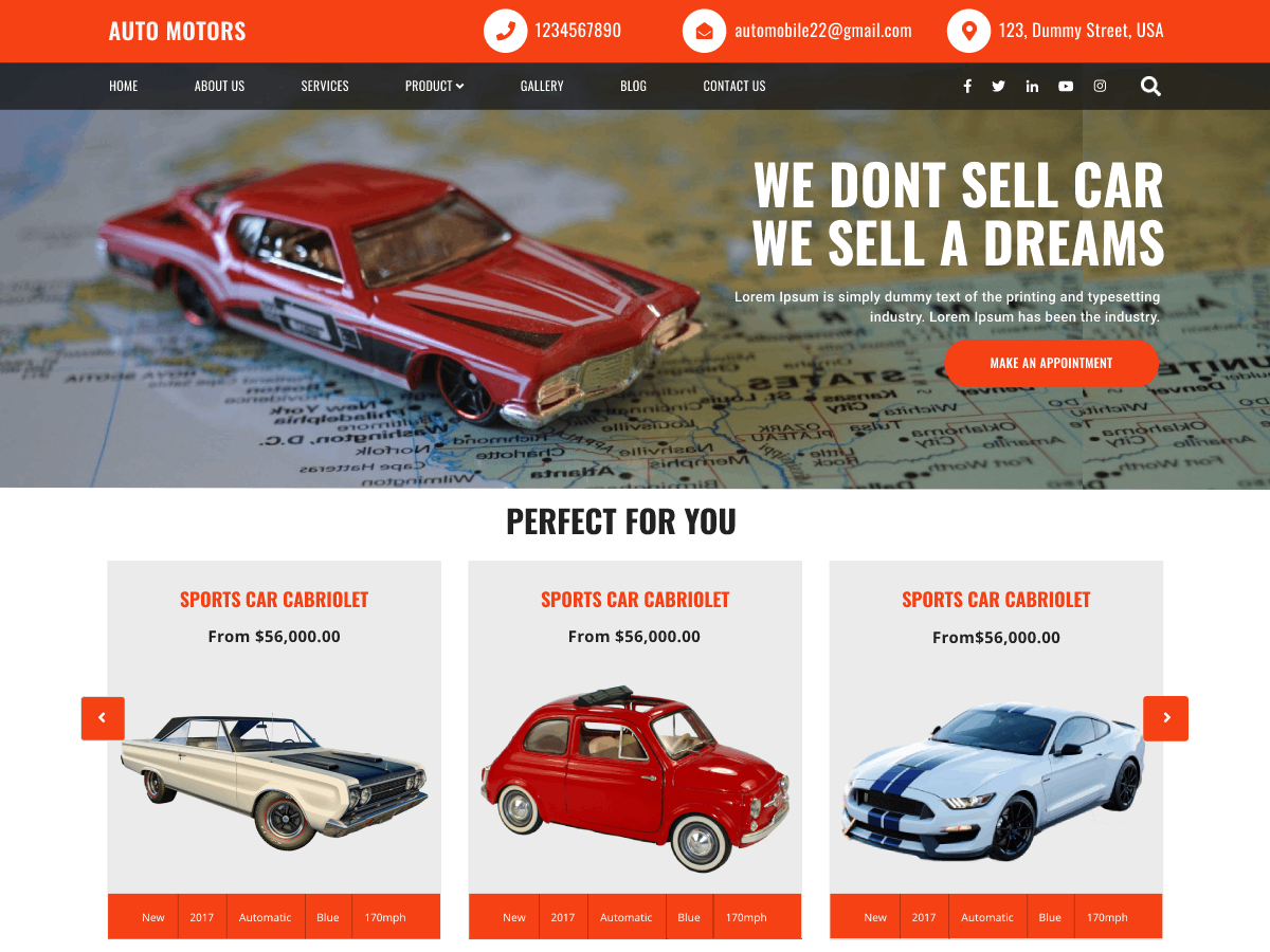 Auto Motors Preview Wordpress Theme - Rating, Reviews, Preview, Demo & Download