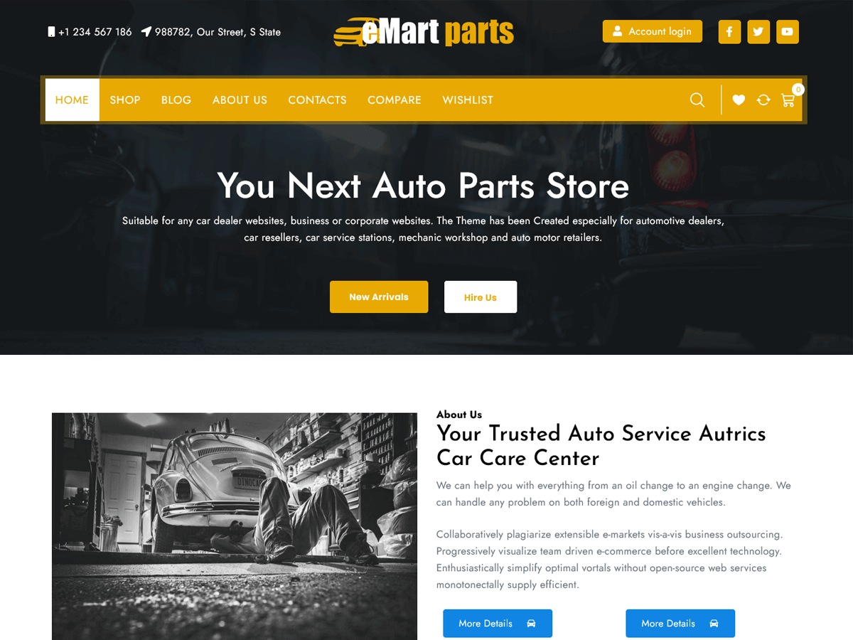 Auto Parts Preview Wordpress Theme - Rating, Reviews, Preview, Demo & Download