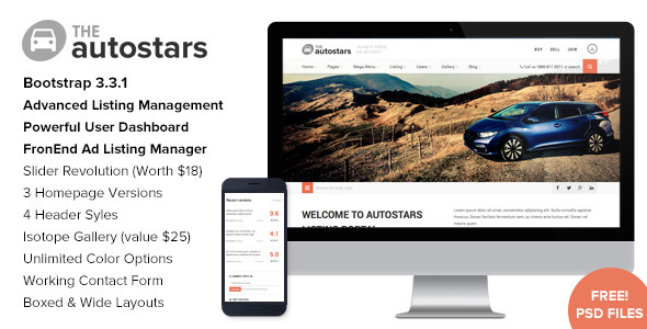 Auto Stars Preview Wordpress Theme - Rating, Reviews, Preview, Demo & Download