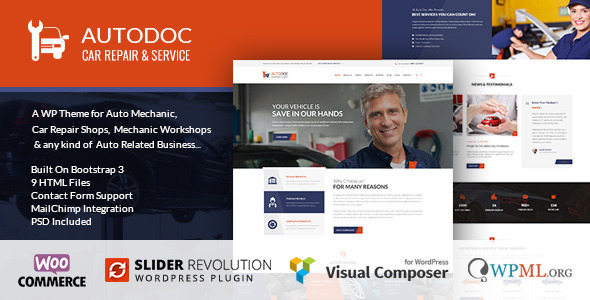 AutoDoc Preview Wordpress Theme - Rating, Reviews, Preview, Demo & Download