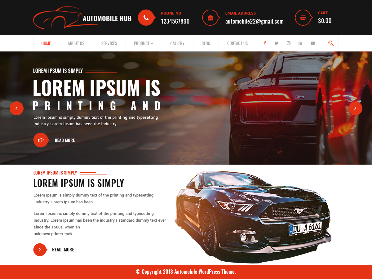 Automobile Hub Preview Wordpress Theme - Rating, Reviews, Preview, Demo & Download