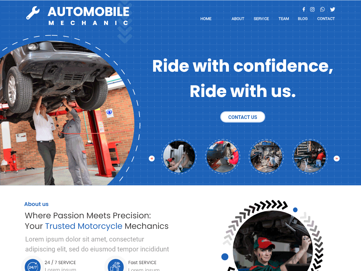 Automobile Mechanic Preview Wordpress Theme - Rating, Reviews, Preview, Demo & Download