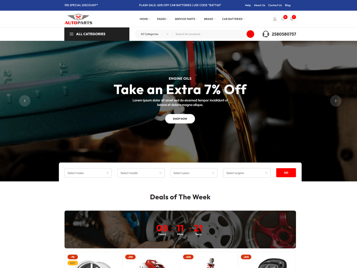 AutoParts Online Preview Wordpress Theme - Rating, Reviews, Preview, Demo & Download