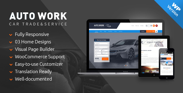 Autowork Car Preview Wordpress Theme - Rating, Reviews, Preview, Demo & Download