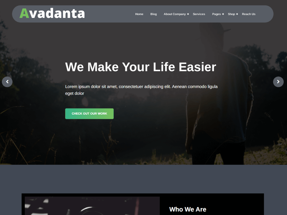 Avadanta Dark Preview Wordpress Theme - Rating, Reviews, Preview, Demo & Download