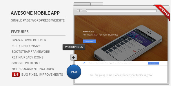 Awesome App Preview Wordpress Theme - Rating, Reviews, Preview, Demo & Download