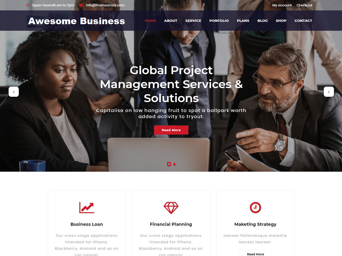 Awesome Business Preview Wordpress Theme - Rating, Reviews, Preview, Demo & Download