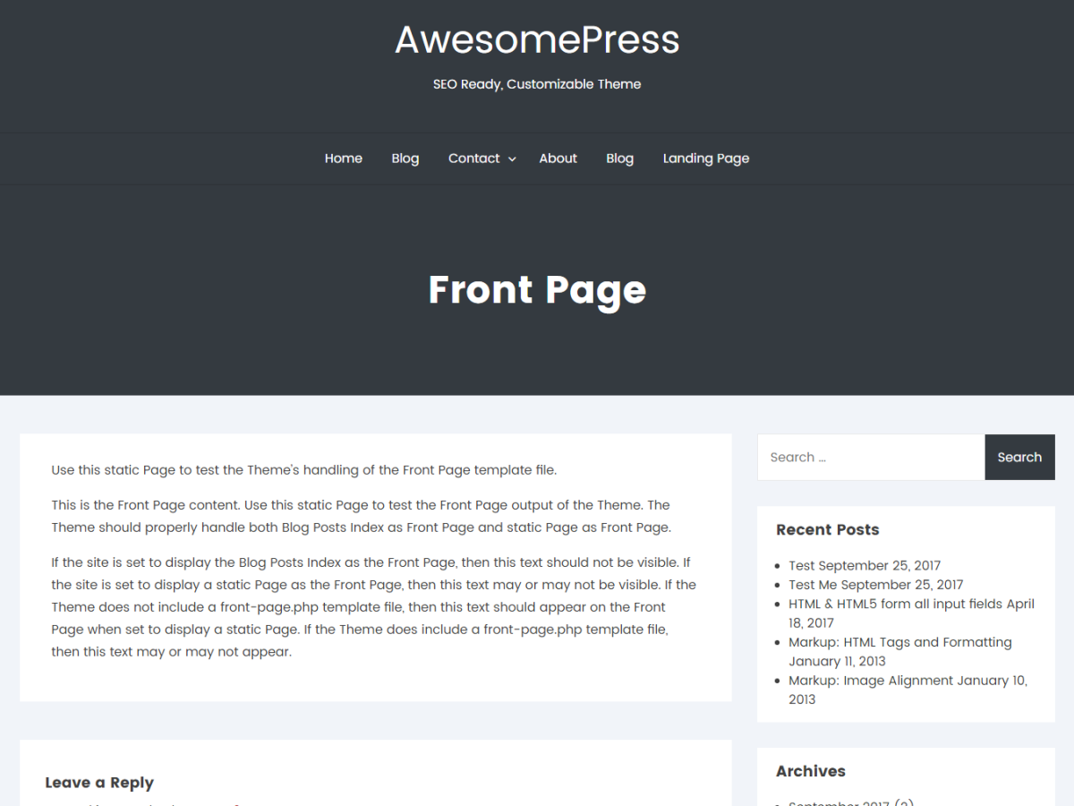 AwesomePress Preview Wordpress Theme - Rating, Reviews, Preview, Demo & Download