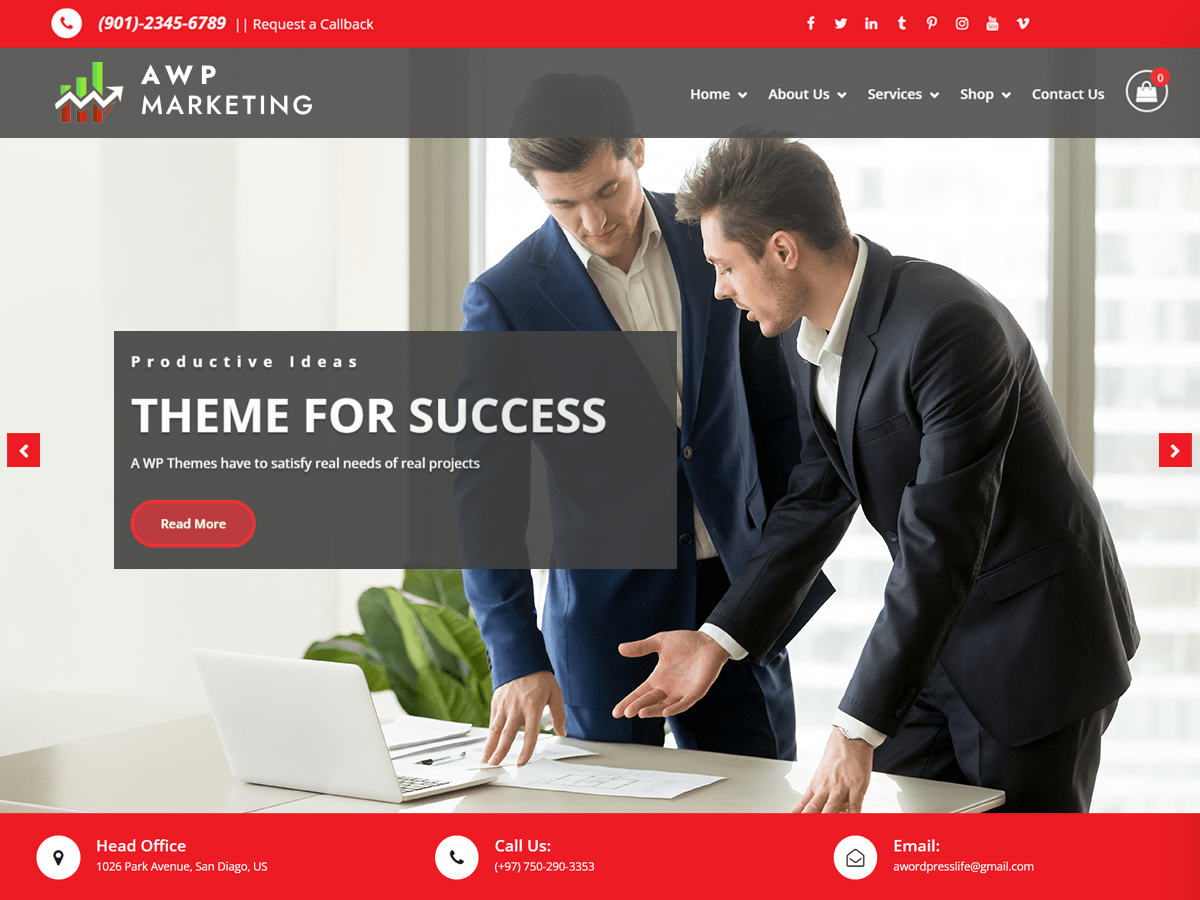 Awp Marketing Preview Wordpress Theme - Rating, Reviews, Preview, Demo & Download