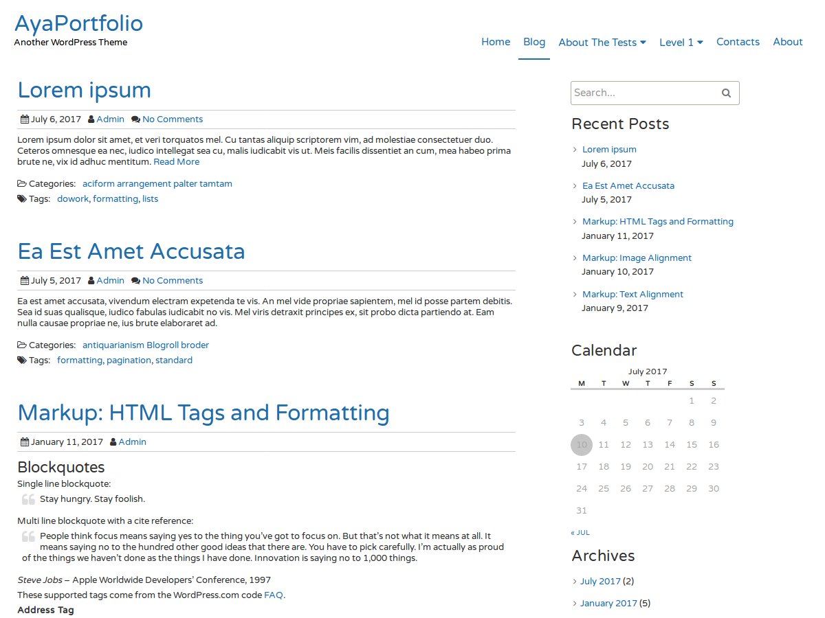 AyaPortfolio Preview Wordpress Theme - Rating, Reviews, Preview, Demo & Download