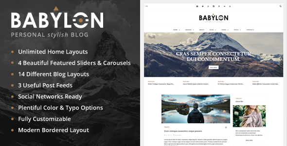 Babylon Preview Wordpress Theme - Rating, Reviews, Preview, Demo & Download