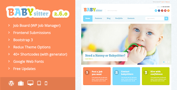 Babysitter Preview Wordpress Theme - Rating, Reviews, Preview, Demo & Download