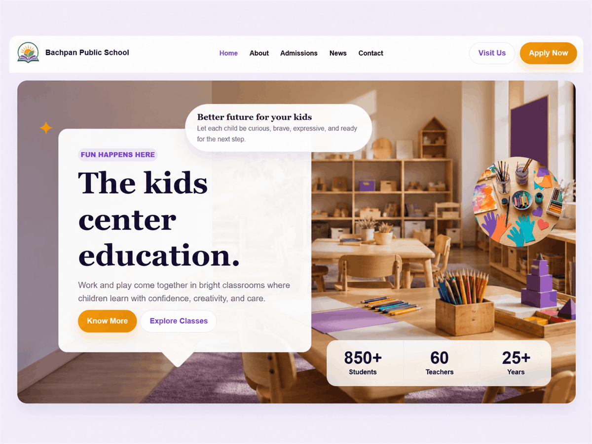 Bachpan School Preview Wordpress Theme - Rating, Reviews, Preview, Demo & Download