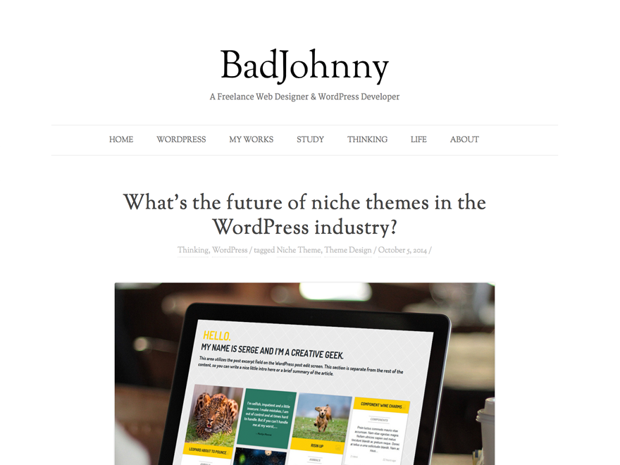BadJohnny Preview Wordpress Theme - Rating, Reviews, Preview, Demo & Download