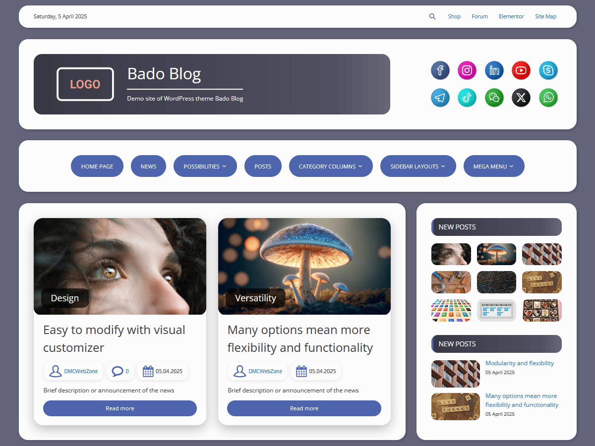 Bado Blog Preview Wordpress Theme - Rating, Reviews, Preview, Demo & Download