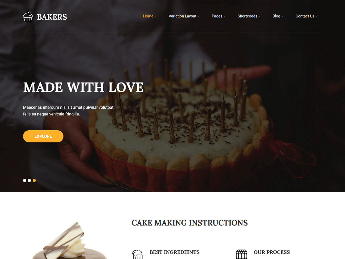 Bakers Lite Preview Wordpress Theme - Rating, Reviews, Preview, Demo & Download
