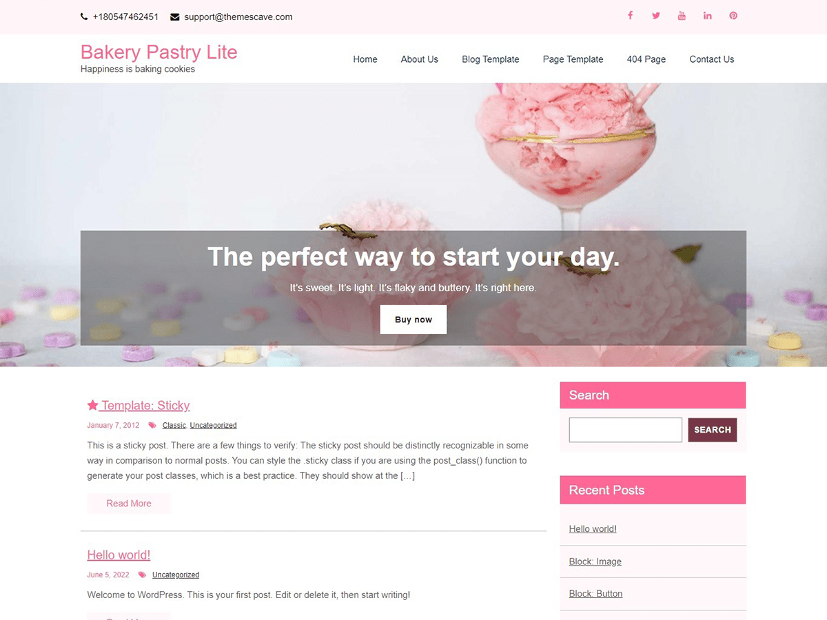 Bakery Pastry Preview Wordpress Theme - Rating, Reviews, Preview, Demo & Download