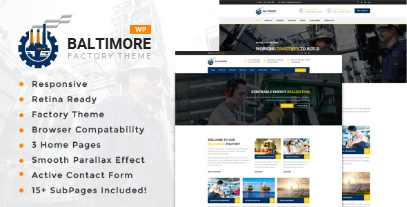Baltimore Factory Preview Wordpress Theme - Rating, Reviews, Preview, Demo & Download