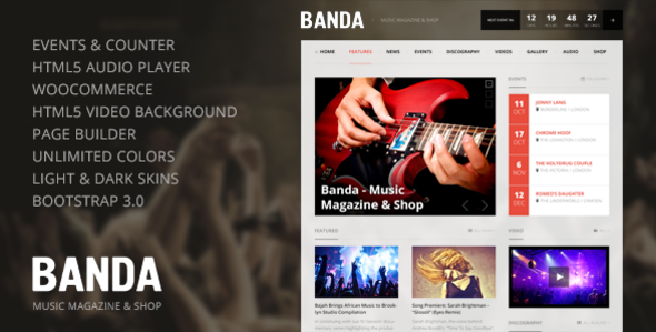 Banda Preview Wordpress Theme - Rating, Reviews, Preview, Demo & Download