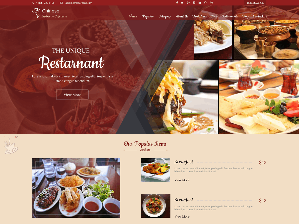 Barbecue Cafeteria Preview Wordpress Theme - Rating, Reviews, Preview, Demo & Download