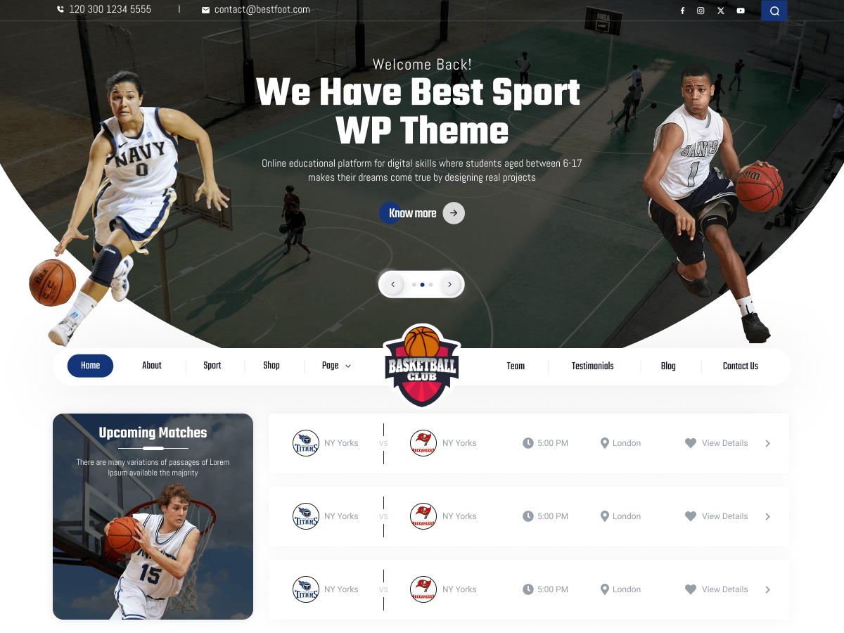 Basketball Club Preview Wordpress Theme - Rating, Reviews, Preview, Demo & Download
