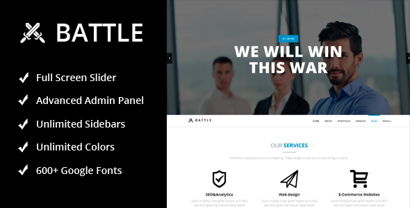 Battle Preview Wordpress Theme - Rating, Reviews, Preview, Demo & Download