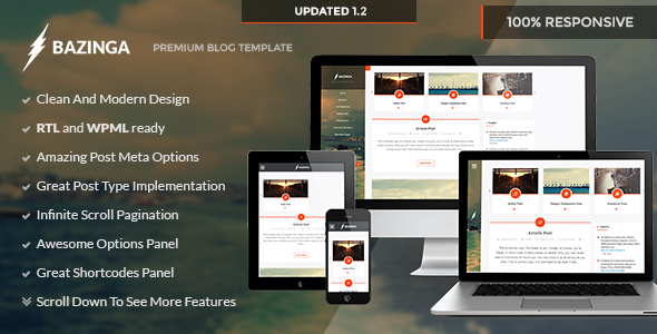 Bazinga Preview Wordpress Theme - Rating, Reviews, Preview, Demo & Download