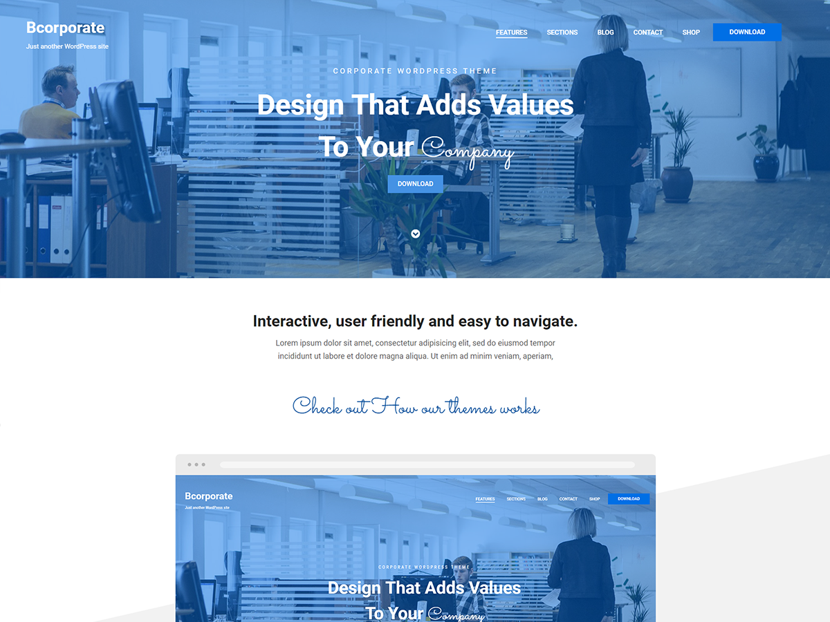 Bcorporate Preview Wordpress Theme - Rating, Reviews, Preview, Demo & Download