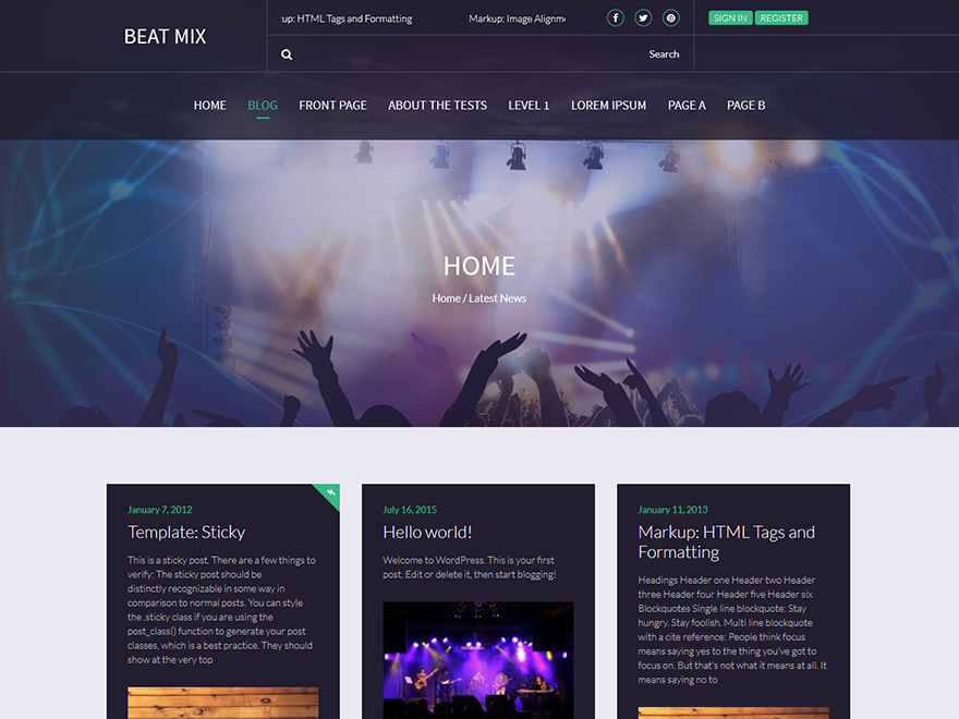 Beat Mix Preview Wordpress Theme - Rating, Reviews, Preview, Demo & Download