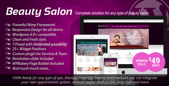 Beauty Salon Preview Wordpress Theme - Rating, Reviews, Preview, Demo & Download