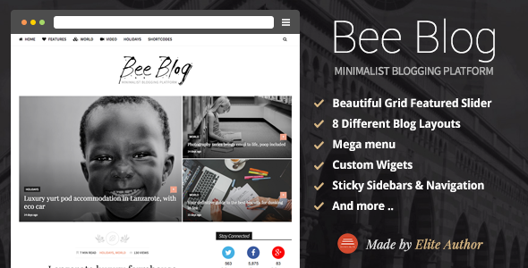 BeeBlog Preview Wordpress Theme - Rating, Reviews, Preview, Demo & Download