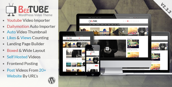 BeeTube Video Preview Wordpress Theme - Rating, Reviews, Preview, Demo & Download