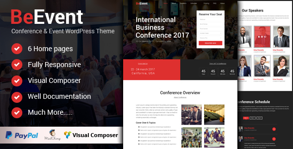 BeEvent Preview Wordpress Theme - Rating, Reviews, Preview, Demo & Download