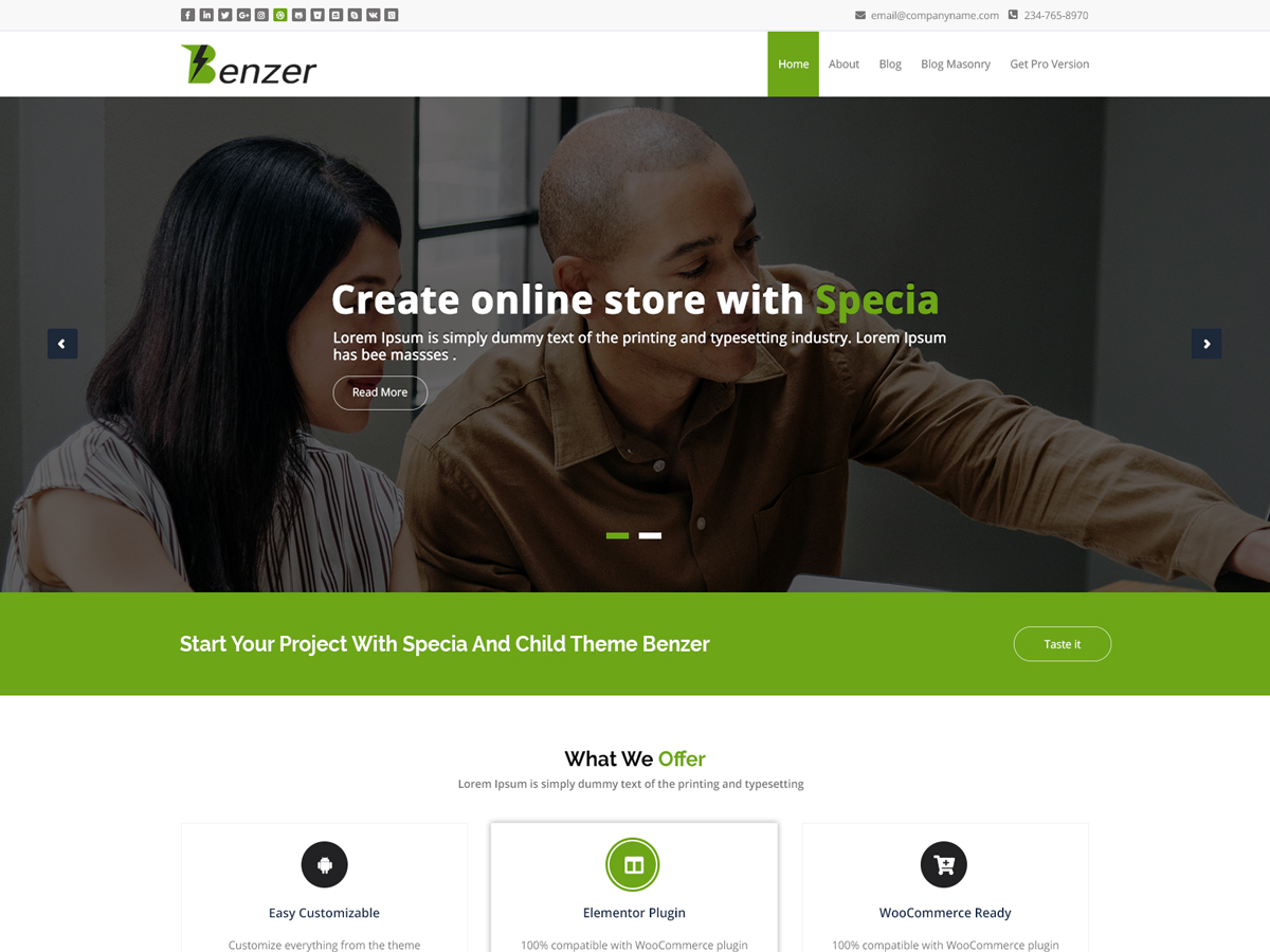Benzer Preview Wordpress Theme - Rating, Reviews, Preview, Demo & Download