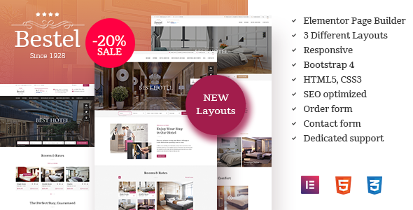 Bestel Hotel Preview Wordpress Theme - Rating, Reviews, Preview, Demo & Download